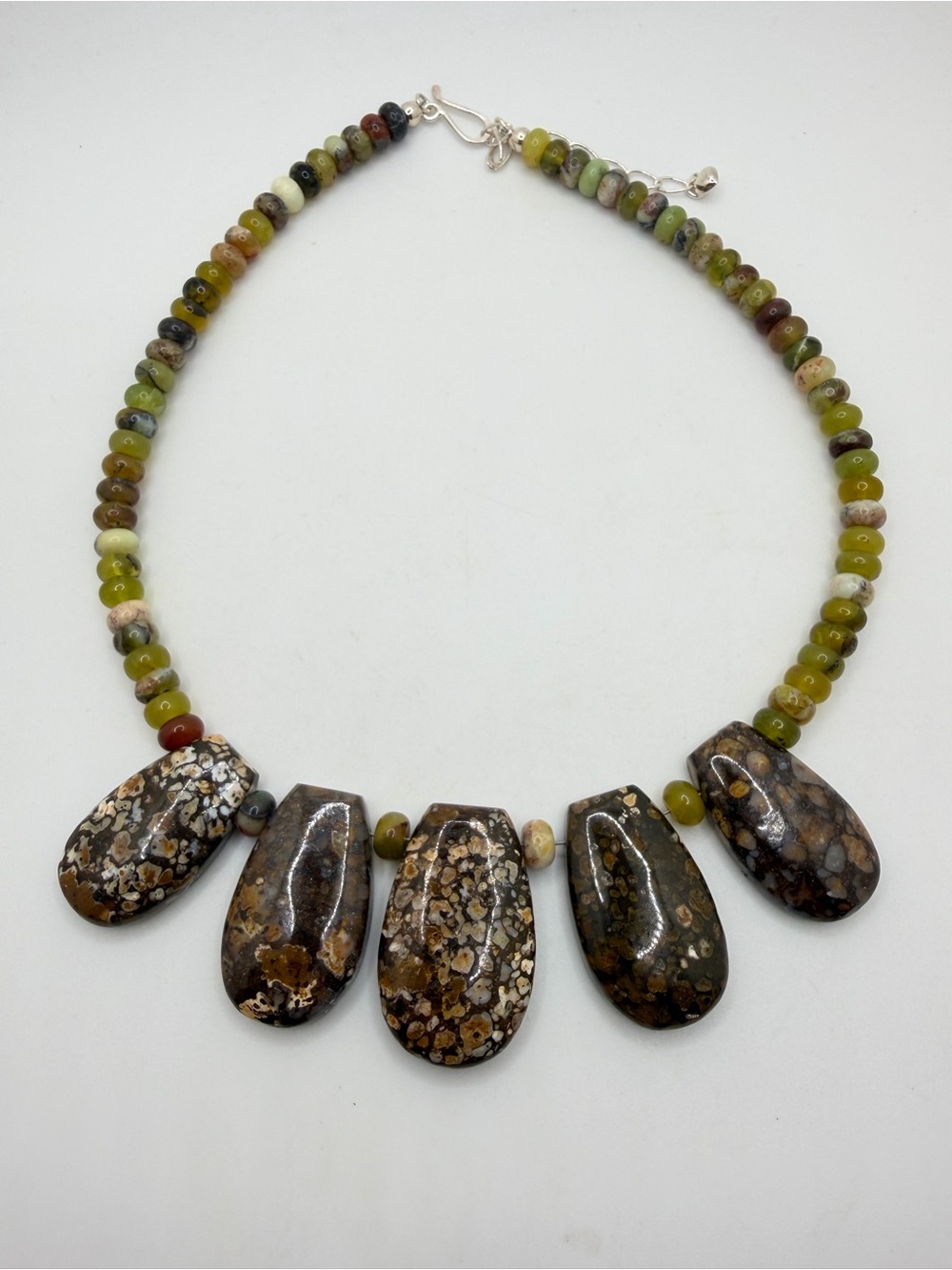 up to 19" DTR Jay King ALL JASPER statement necklace in stamped sterling silver! - Picture 12 of 15